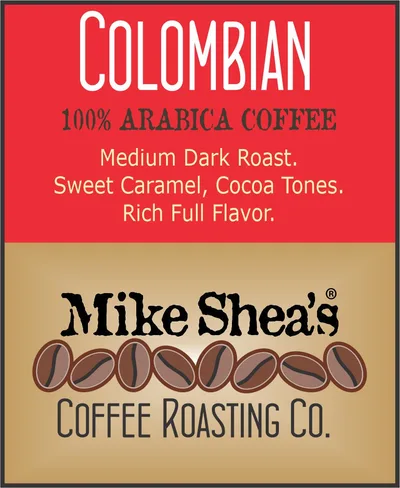 Colombian Medium Dark coffee label