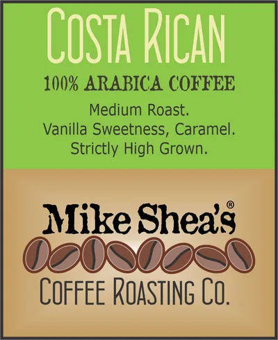 Costa Rican Medium coffee label