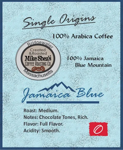 Jamaica Blue Mountain single origin coffee label