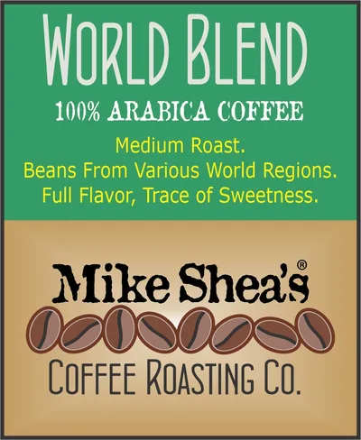 World Blend coffee label
